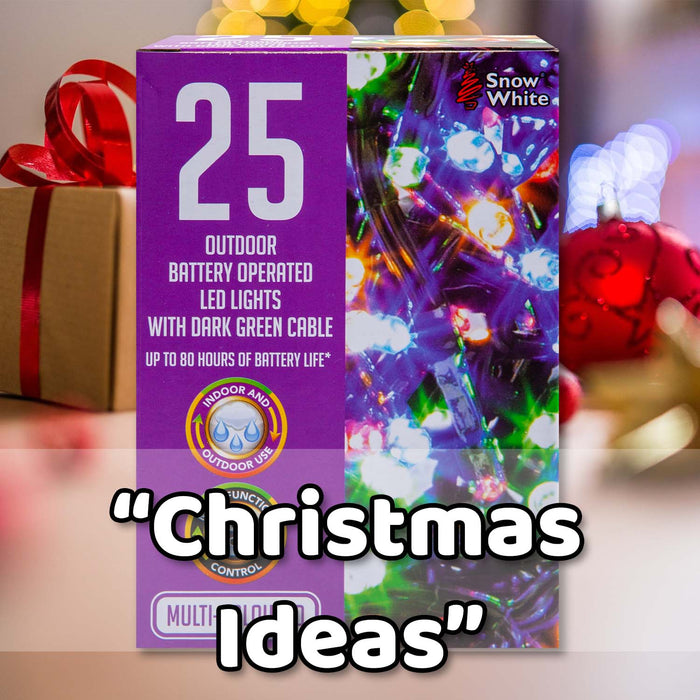 Christmas Multicolour String Lights 25 Bulbs 2m - 50cm Lead X 1