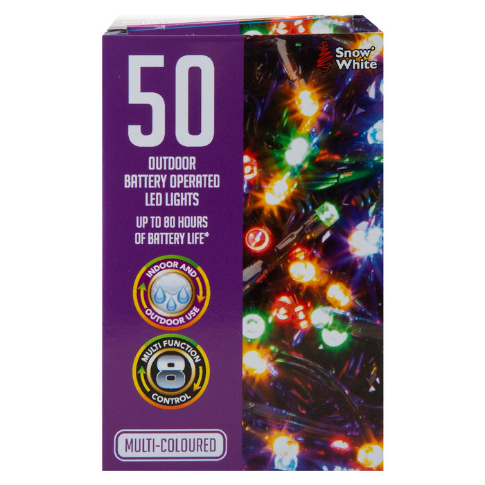 Christmas Multicolour Bulbs String Lights 50 Bulbs 5m - 30cm Lead X 1