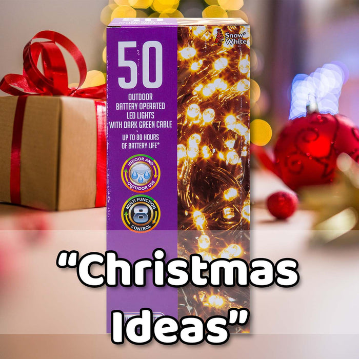 Christmas Warm White String Lights 50 Bulbs 5m - 30cm Lead X 1