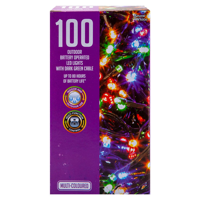 Christmas Cold White and Red String Lights 100 Bulbs 8m 50cm Lead X 1