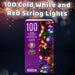 Christmas Cold White and Red String Lights 100 Bulbs 8m 50cm Lead X 1