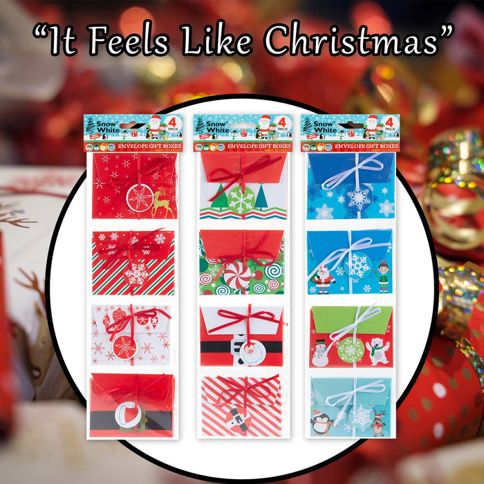Christmas Gift Boxes 3 Xmas Themed Designs 3 Varied Designs X 1 11x8x1cm