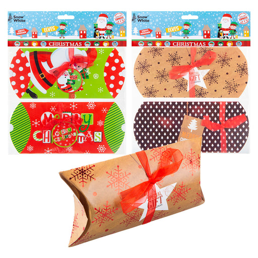 Christmas Gift Boxes 2 Xmas Themed Designs X 1 18x9x4cm Christmas Themed