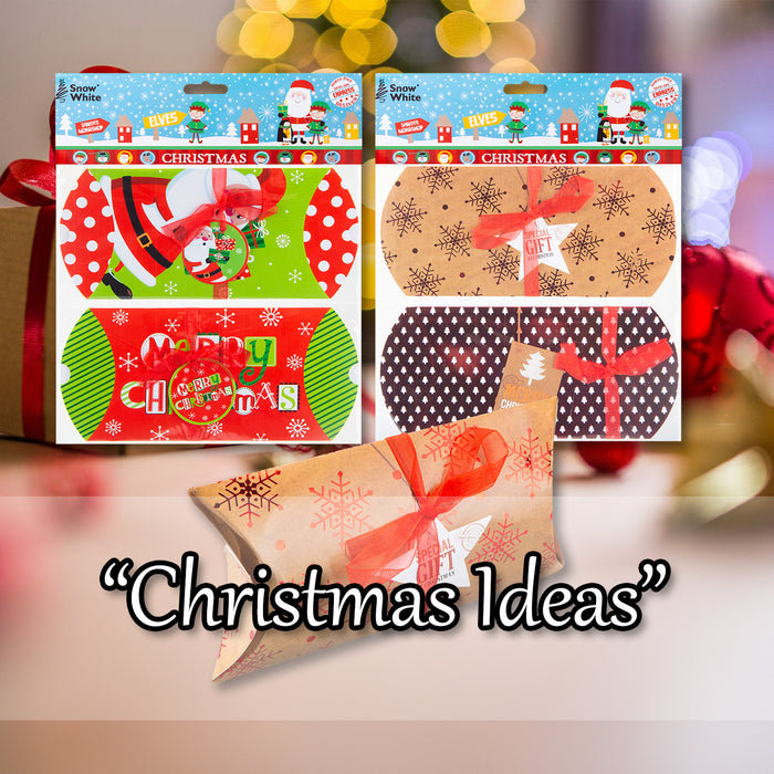 Christmas Gift Boxes 2 Xmas Themed Designs X 1 18x9x4cm Christmas Themed