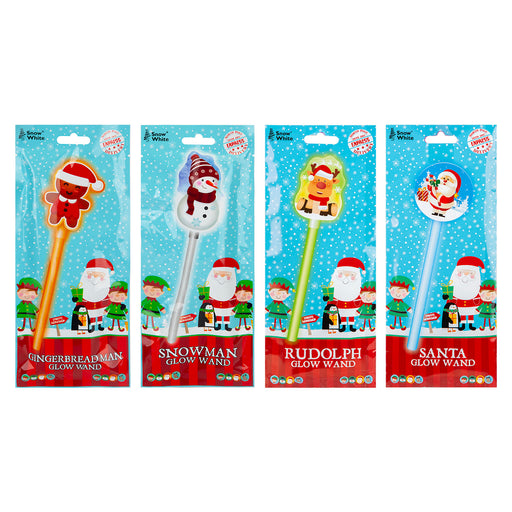 Christmas Glow Wand Varied Designs X 1 Santa,Snowman Reindeer,Gingerbread Man