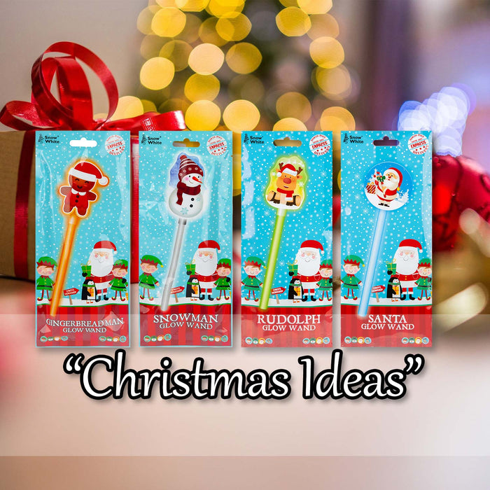 Christmas Glow Wand Varied Designs X 1 Santa,Snowman Reindeer,Gingerbread Man