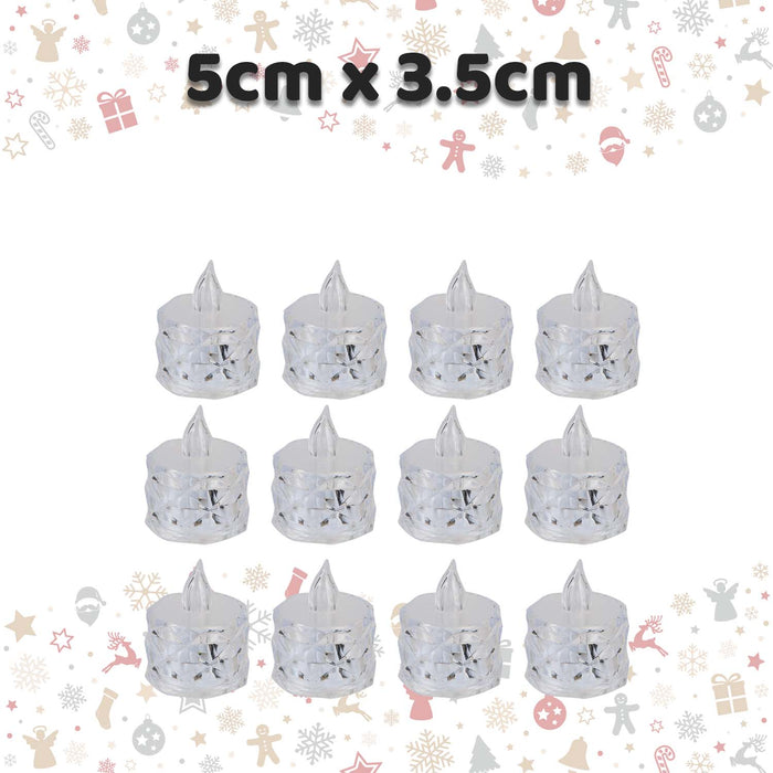 Christmas Tealights Decoration 5cm x 3.5cm Clear X 12