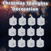 Christmas Tealights Decoration 5cm x 3.5cm Clear X 12