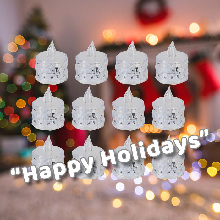 Christmas Tealights Decoration 5cm x 3.5cm Clear X 12