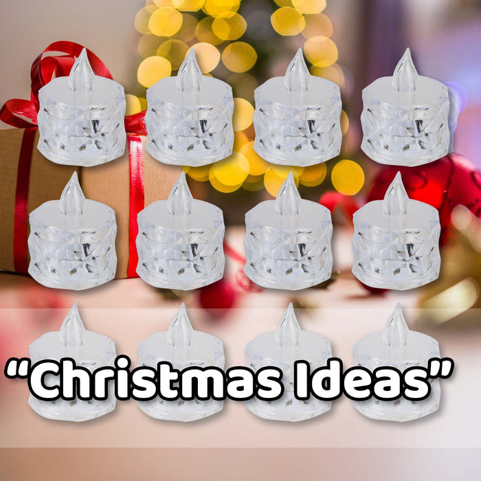 Christmas Tealights Decoration 5cm x 3.5cm Clear X 12