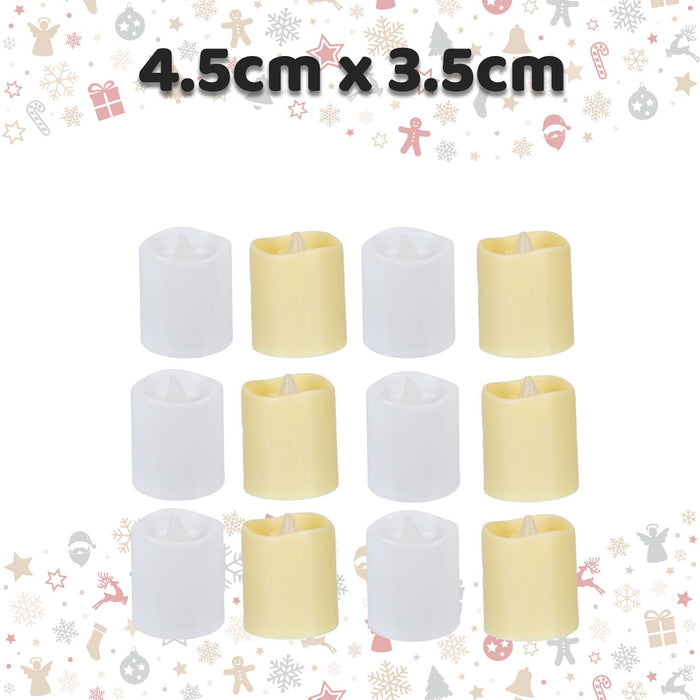 Christmas Tealights Decoration 4.5cm x 3.5cm White X 12