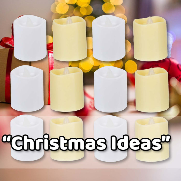 Christmas Tealights Decoration 4.5cm x 3.5cm White X 12