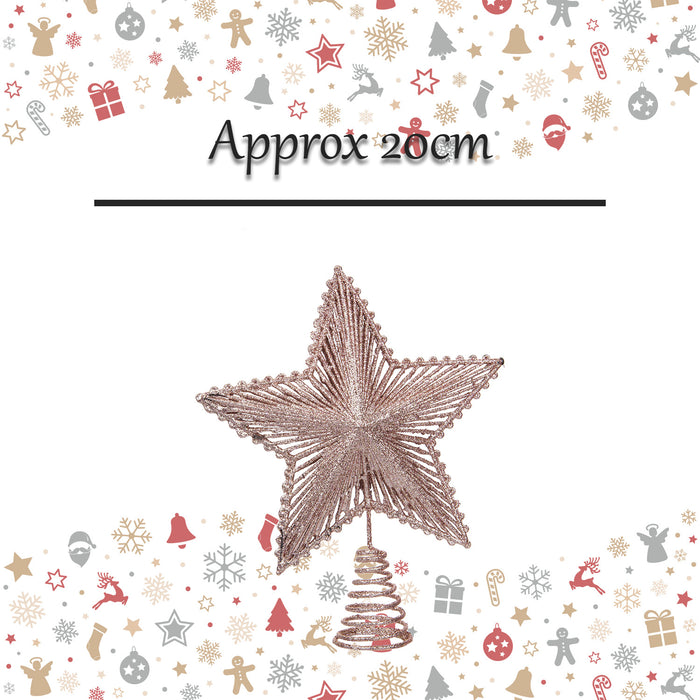 Christmas Tree Decoration Luxury Tree Top Star Ornament X 1 20cm Rose Gold