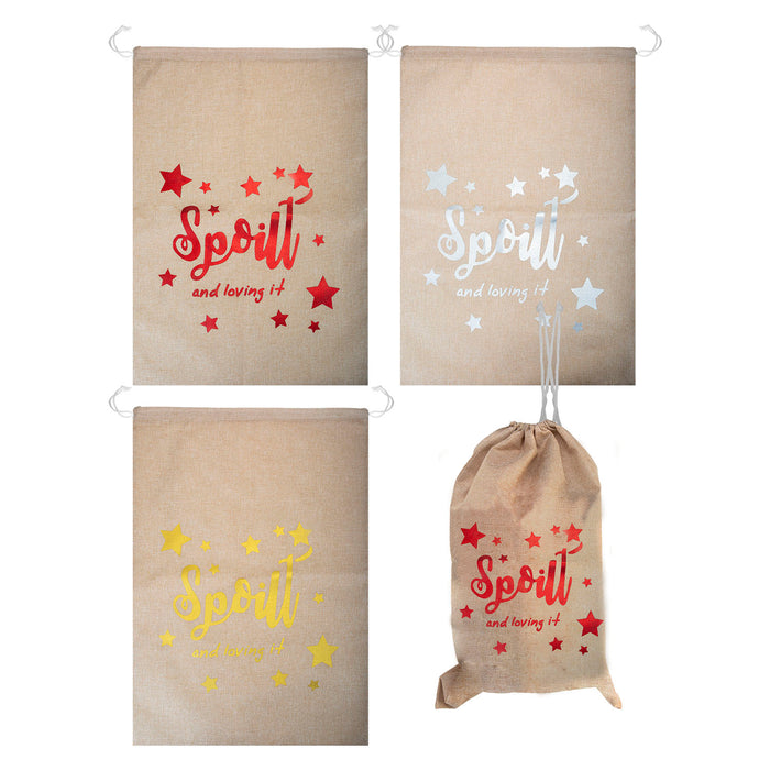 Christmas Santa Sack Xmas Themed 3 Varied Designs X 1 70x50cm Christmas Themed