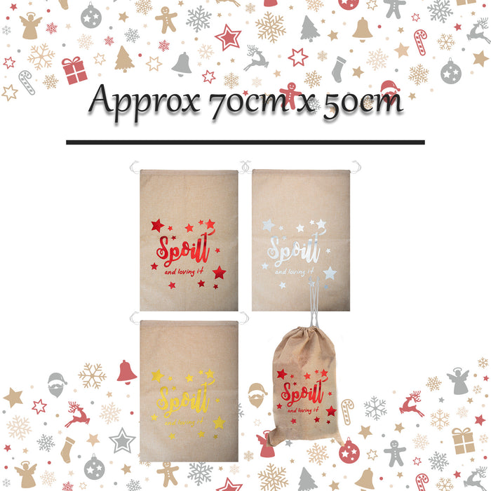 Christmas Santa Sack Xmas Themed 3 Varied Designs X 1 70x50cm Christmas Themed