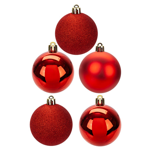 Christmas Bauble Decoration Hanging Tree Ornament X 5 6cm Red