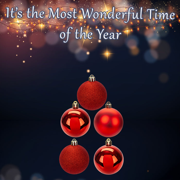 Christmas Bauble Decoration Hanging Tree Ornament X 5 6cm Red