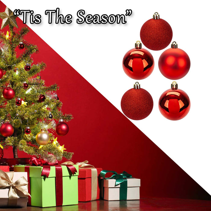 Christmas Bauble Decoration Hanging Tree Ornament X 5 6cm Red