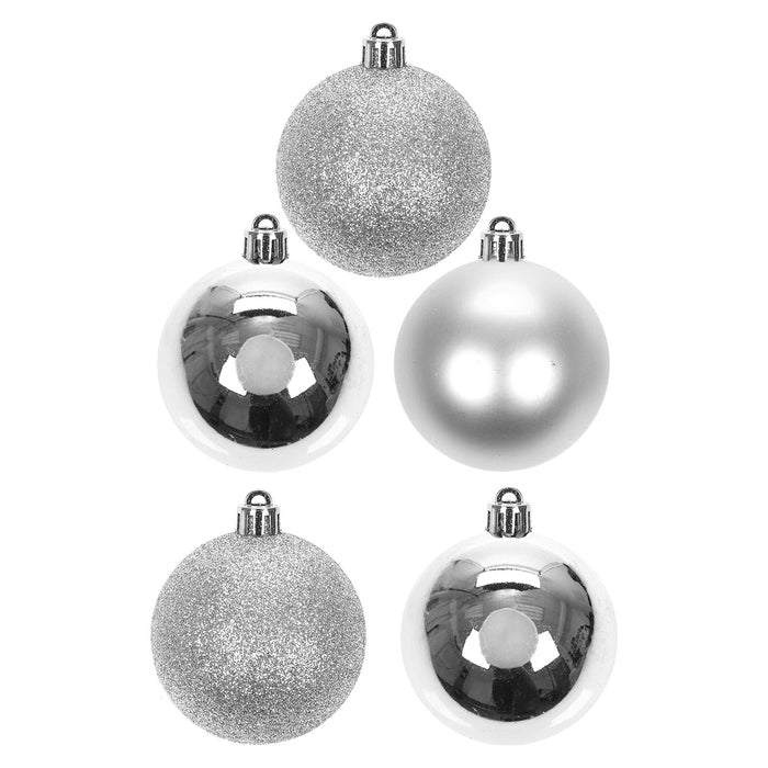 Christmas Bauble Decoration Hanging Tree Ornament X 5 6cm Silver