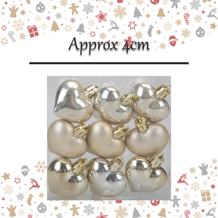 Christmas Tree Decoration Ornament X 9 4cm Champagne