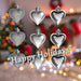 Christmas Tree Decoration Heart Bauble Set Ornament X 9 4cm Silver