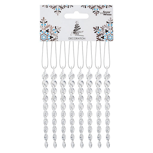 Christmas Tree Decoration Crystal Look Icicles Ornament X Clear