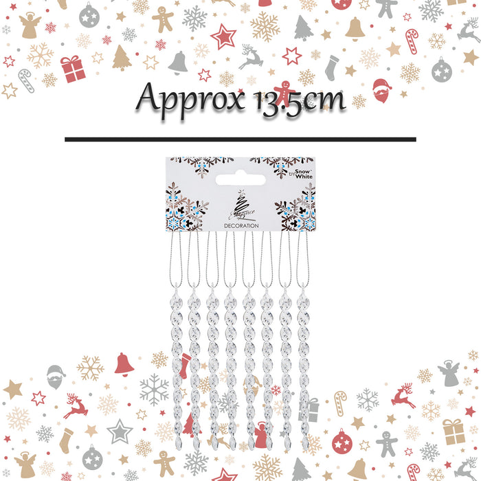 Christmas Tree Decoration Crystal Look Icicles Ornament X Clear