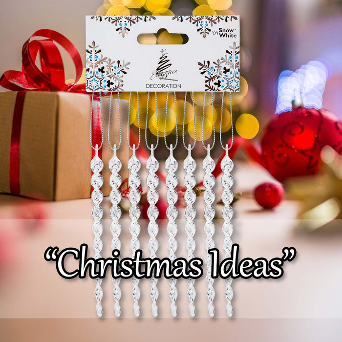 Christmas Tree Decoration Crystal Look Icicles Ornament X Clear
