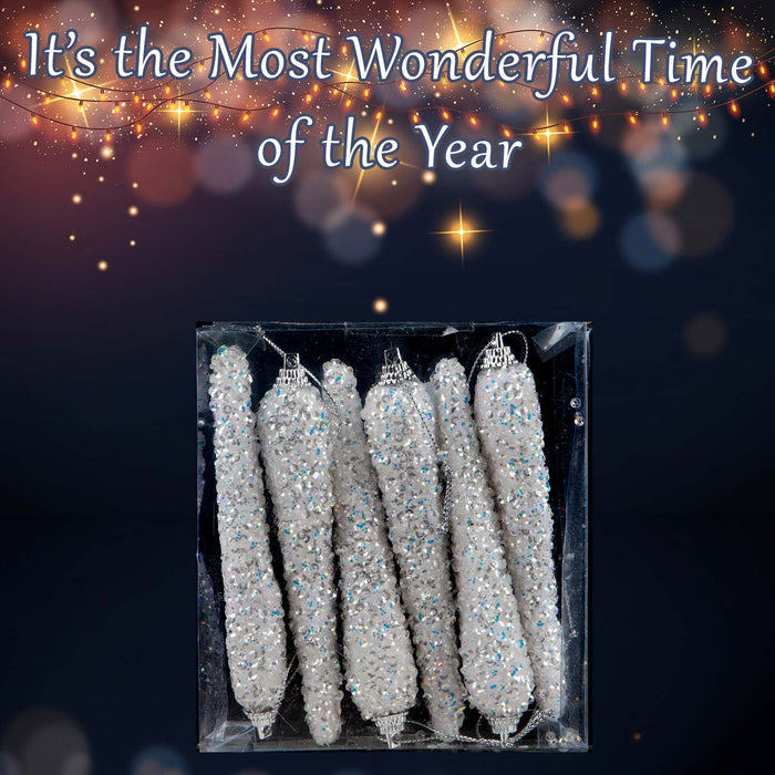 Christmas Tree Decoration Crystal Look Icicles Ornament 6