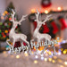 Christmas Tree Decoration Glitter Reindeer 2 Ornament Rose Gold