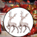 Christmas Tree Decoration Glitter Reindeer x 2 Ornament X 1 16x10x4cm Rose Gold