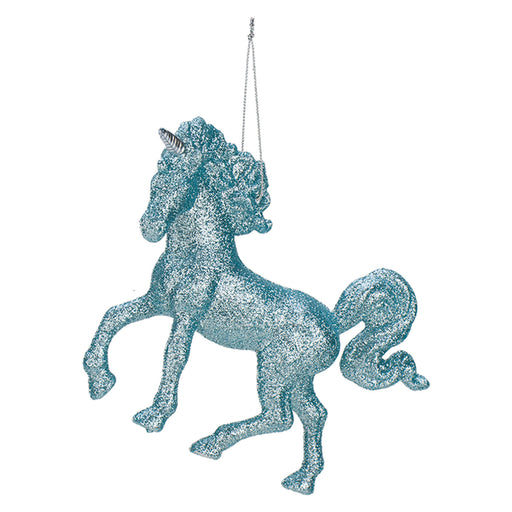 Christmas Tree Decoration Hanging Unicorn Ornament X 1 13cm Ice Blue