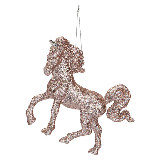 Christmas Tree Decoration Hanging Unicorn Ornament X 1 13cm Rose Gold