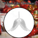 Christmas Tree Decoration Hanging Glitter Snowflake Angel Wings X 1 15cm Silver