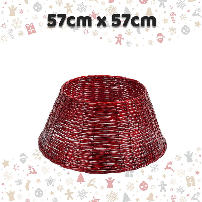 Christmas Tree Skirt Decoration 57cm x 57cm Red X 1