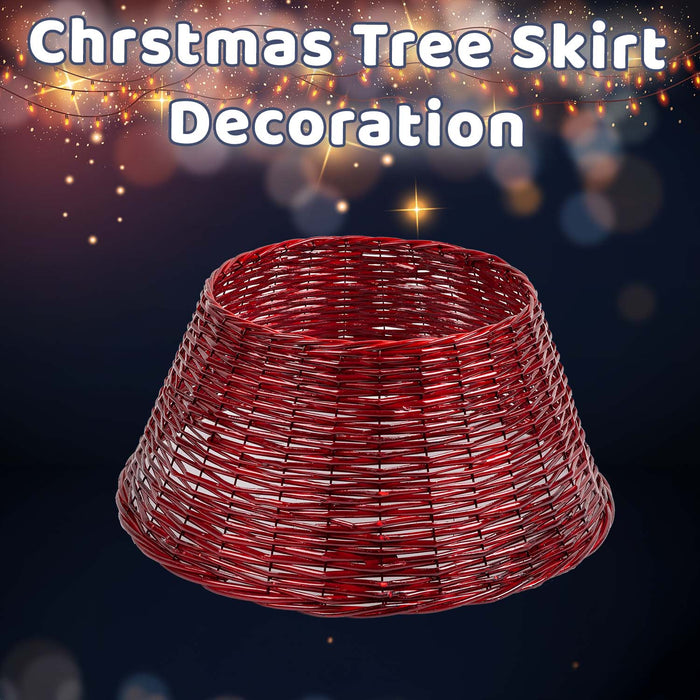 Christmas Tree Skirt Decoration 57cm x 57cm Red X 1