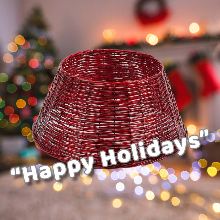 Christmas Tree Skirt Decoration 57cm x 57cm Red X 1