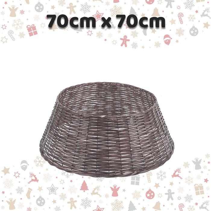Christmas Tree Skirt Decoration 70cm x 70cm Grey X 1