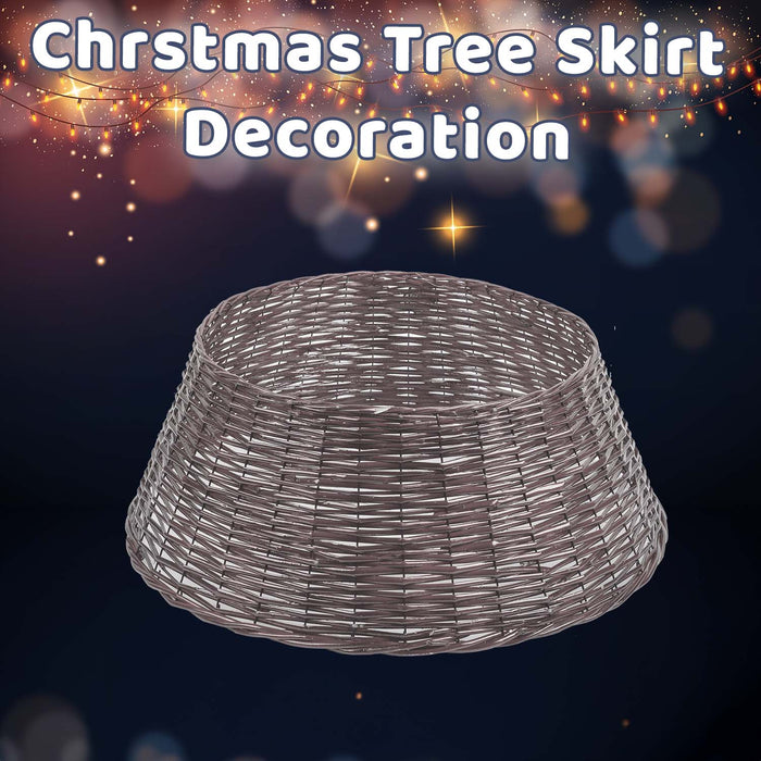 Christmas Tree Skirt Decoration 70cm x 70cm Grey X 1