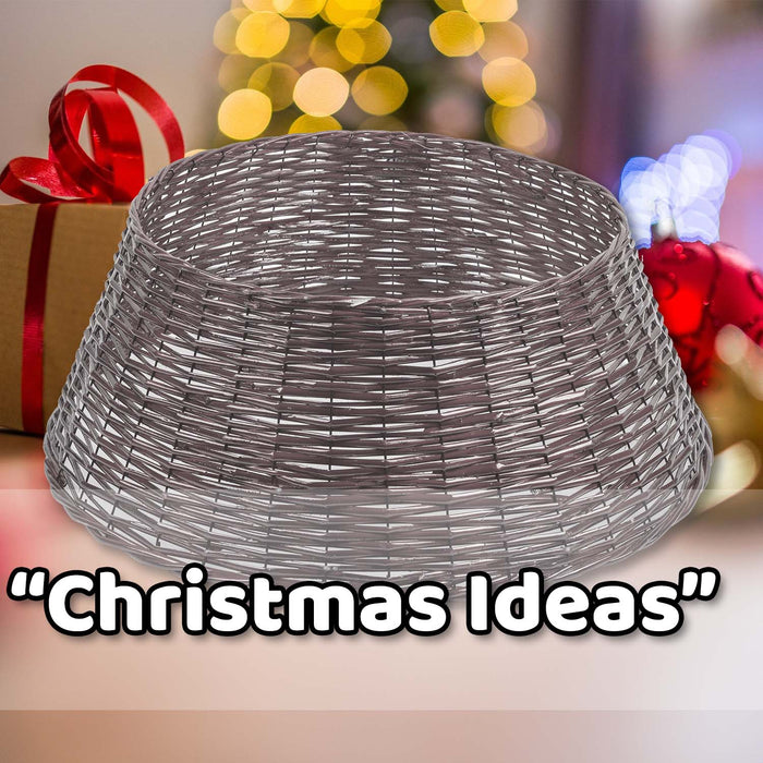 Christmas Tree Skirt Decoration 70cm x 70cm Grey X 1