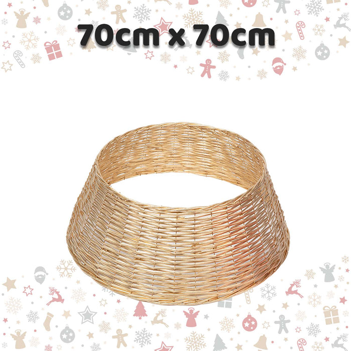 Christmas Tree Skirt Decoration 70cm x 70cm Gold X 1