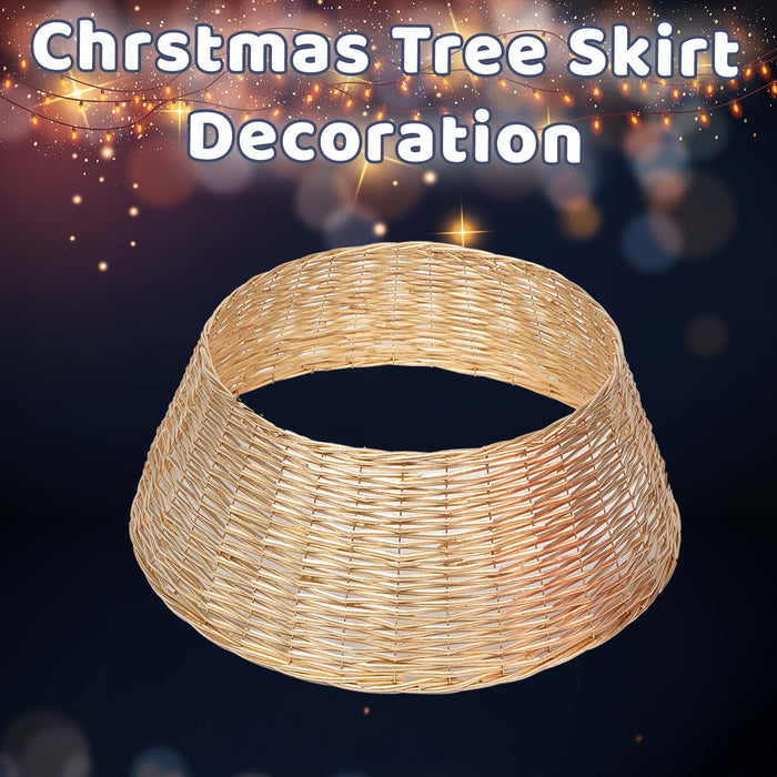 Christmas Tree Skirt Decoration 70cm x 70cm Gold X 1