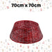 Christmas Tree Skirt Decoration 70cm x 70cm Red X 1