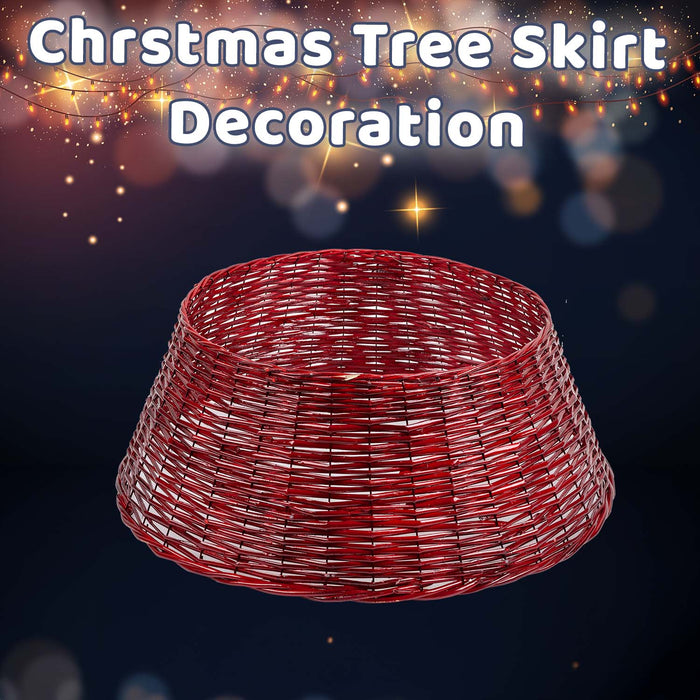 Christmas Tree Skirt Decoration 70cm x 70cm Red X 1