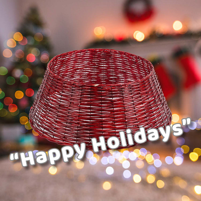 Christmas Tree Skirt Decoration 70cm x 70cm Red X 1