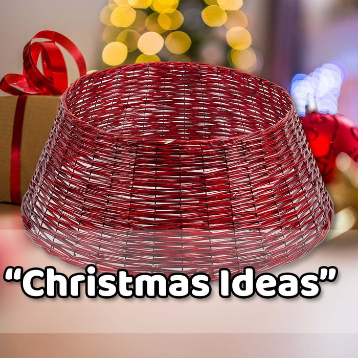 Christmas Tree Skirt Decoration 70cm x 70cm Red X 1