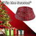 Christmas Tree Skirt Decoration 70cm x 70cm Red X 1