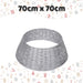 Christmas Tree Skirt Decoration 70cm x 70cm Silver X 1