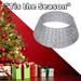 Christmas Tree Skirt Decoration 70cm x 70cm Silver X 1