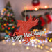 Christmas Tree Decoration Hanging Glitter Flying Unicorn X Red